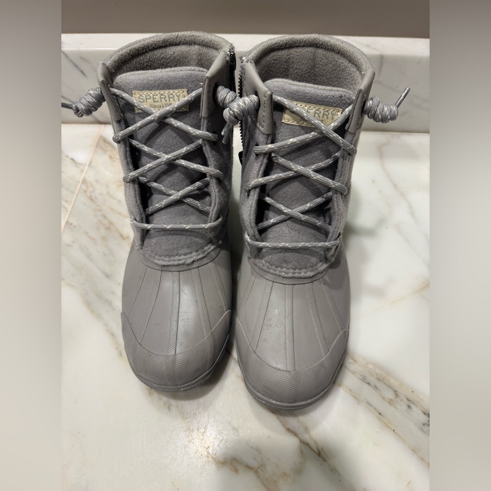Sperry Charcoal Fleece-Lined Boots